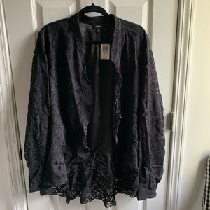 NWT Torrid Black Lace Military Jacket